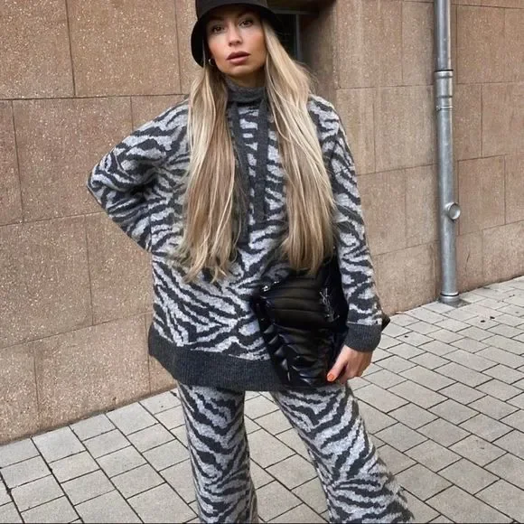 Co-ord Zara SET Wool Alpaca Sweater and Pants - Picture 6 of 9